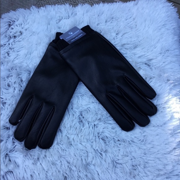 Men’s Van Heusen NWT black faux leather (#9 l/xl #10 m/L) - Picture 1 of 7